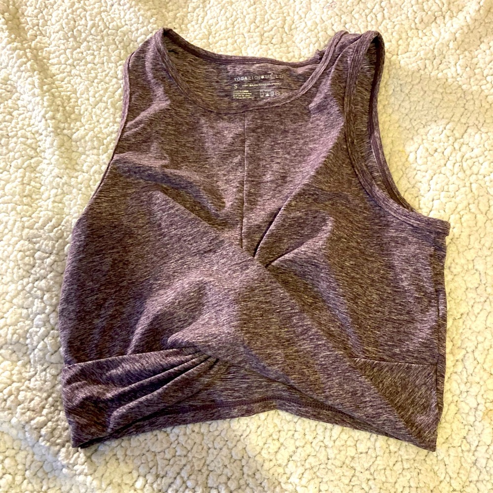 Yogalicious Lux maroon twist front crop tank size small